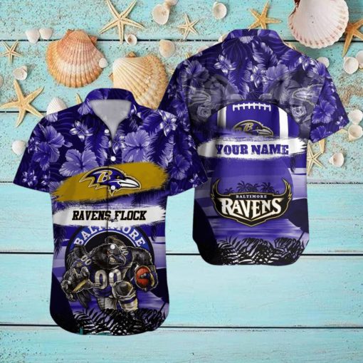 Baltimore Ravens NFL Hawaiian hoodie, sweater, longsleeve, shirt v-neck, t-shirt Custom Name Summer Gift