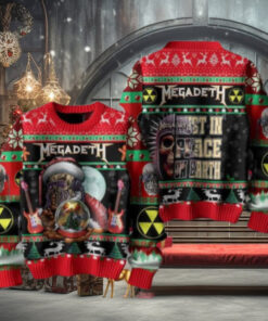 Megadeth Rust In Peace On Earth Chirstmas Gifts 2024 Xmas For Family And Friends Ugly Sweater