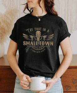 Try That In A Small Town I Stand With Aldean Shirt American Flag Quote Jason Aldean Tshirt