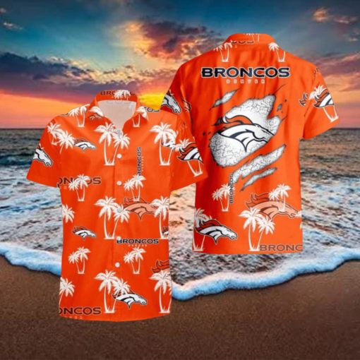 Denver Broncos Palm Tree Pattern Hawaiian Shirt Beach Summer Gift