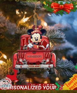 Indiana Hoosiers Mickey Mouse Ornament Personalized Your Name Sport Home Decor
