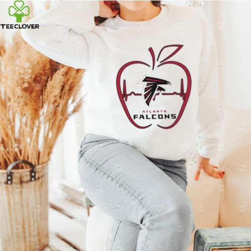 Apple Heartbeat Teacher Symbol Atlanta Falcons T Shirt