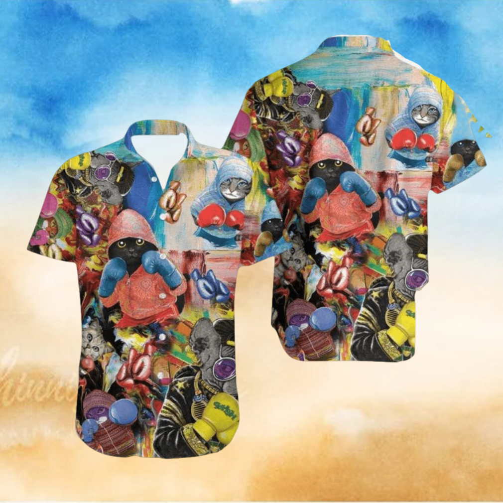 Boxing Cats Cute Hawaiian Shirt Boxing Cats Cute Hawaiian Shirt
