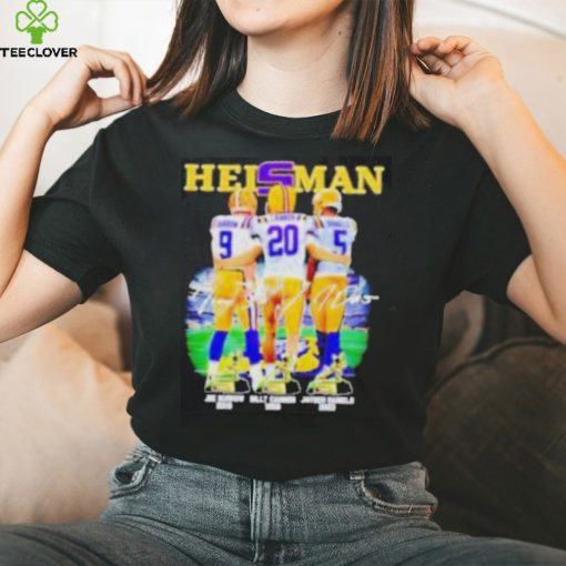 Heisman LSU Tigers Joe Burrow Billy Cannon Jayden Daniels signatures shirt