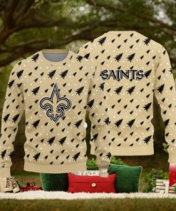 New Orleans Saints Christmas Pine Tree Patterns Pattern Knitted Ugly Christmas Sweater AOP Gift For Men And Women