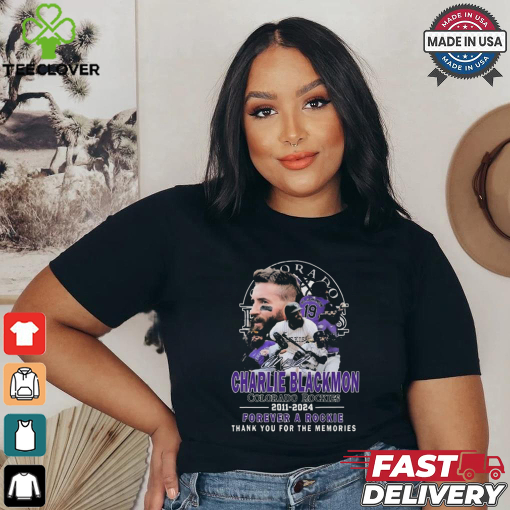 Charlie Blackmon Colorado Rockies 2011 2024 Thank You For The Memories Signature T shirt Charlie Blackmon Colorado Rockies 2011 2024 Thank You For The Memories Signature T shirt