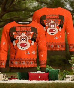 Cleveland Browns Cute Reindeer Ugly Christmas Sweater Christmas Party Gift