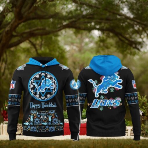 Detroit Lions Happy Hanukkah Holiday 2024 Hoodie