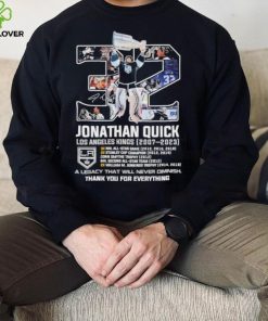 Jonathan Quick Los Angeles Kings 2007 2023 thank you for everything signature shirt