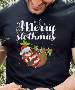 Sloth Xmas Lights Merry Slothmas Sloth Christmas New Design T Shirt