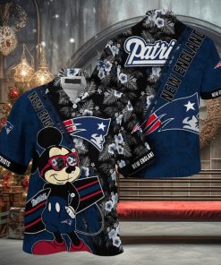 New England Patriots NFL Summer Hawaii Shirt Mickey And Floral Pattern For Sports Fans