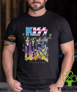 KISS Destroyer Flocked Blacklight Graphics Design T Shirt
