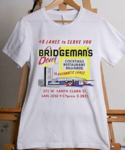 Bridgeman’s Bowl 48 lanes to serve you cocktails restaurant billiards shirt