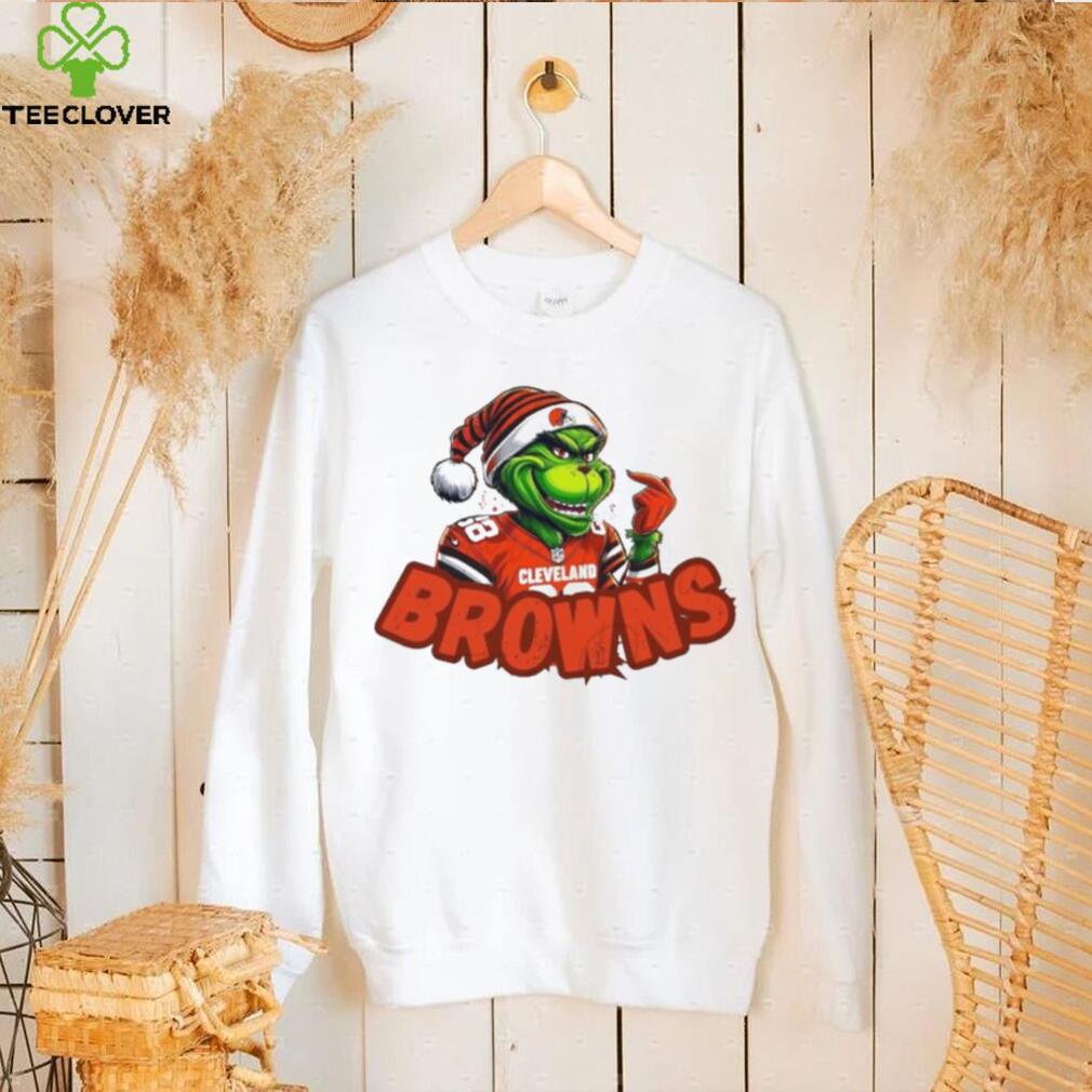 Santa Hat Grinch Football Cleveland Browns Merry Christmas 2023 Shirt Santa Hat Grinch Football Cleveland Browns Merry Christmas 2023 Shirt