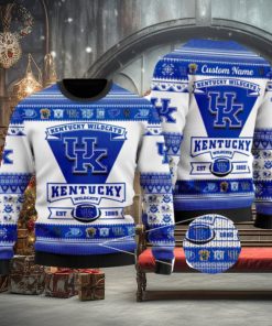 Kentucky Wildcats Logo Custom Name For Football Fans Ugly Christmas Sweater Christmas Gift
