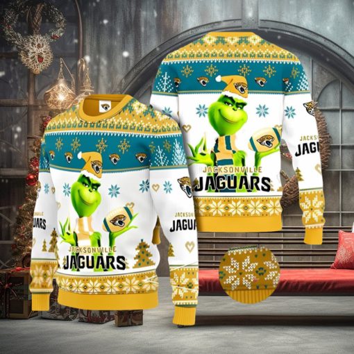 Jacksonville Jaguars Grinch Ugly Christmas Sweater Xmas 3D Printed Christmas Sweater Gift